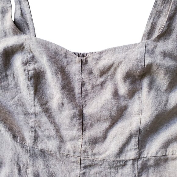 Fit & Flare Sleeveless Linen-Blend Midi Dress Color: Flax Linen XL - Picture 5 of 14